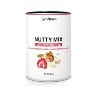 GymBeam Nutty Mix s jahodami 300 g