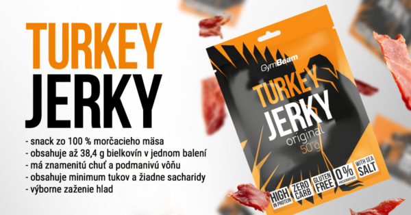GymBeam Sušené mäso Turkey Jerky originál